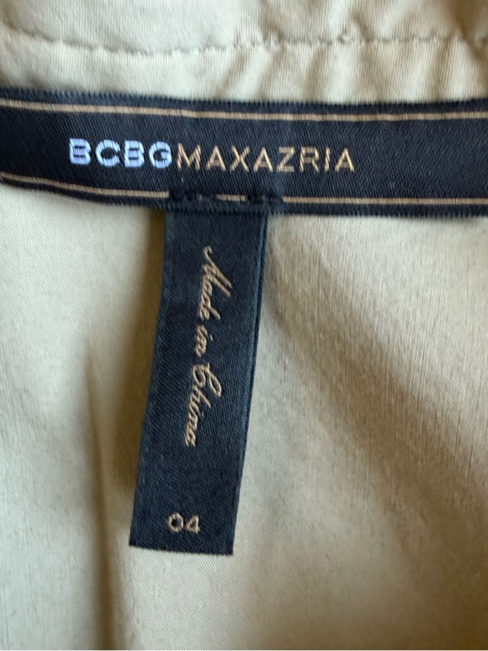 BCBGMAXAZRIA Ruffle Sleeve Mini Dress Neutral Beige - Picture 5 of 7